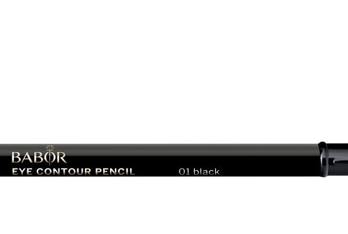 Lápiz para ojos BABOR negro intenso, delineador fácil de aplicar y difuminar para maquillaje profesional.